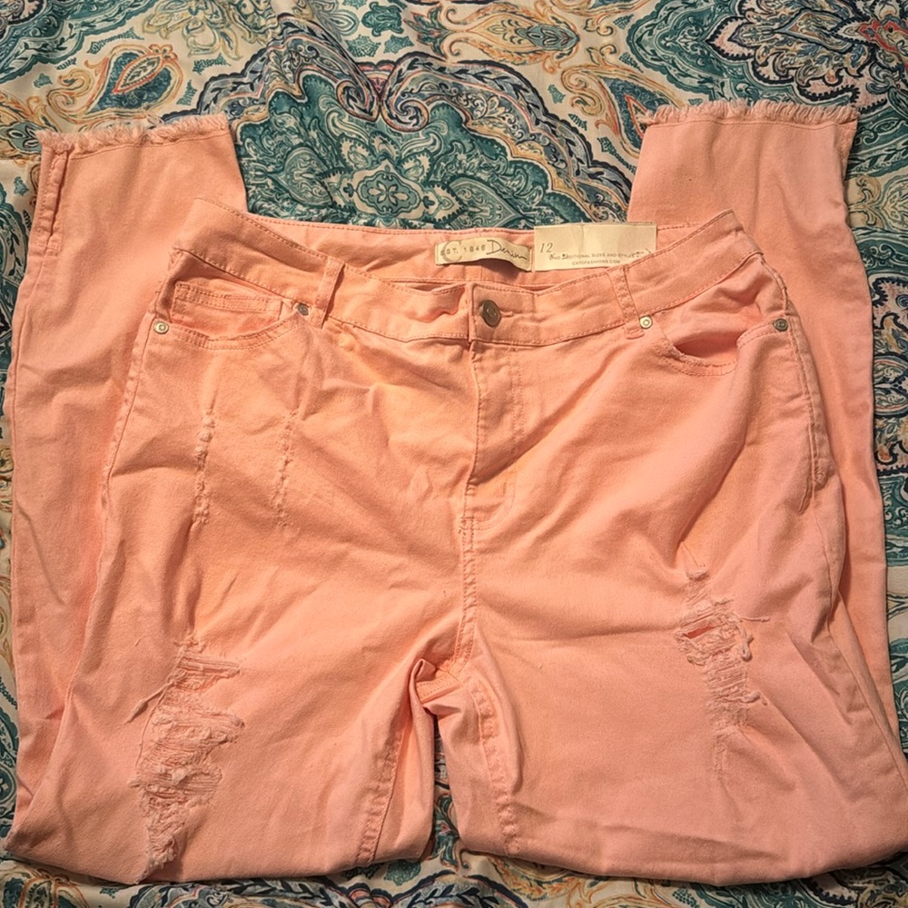 New pink hi-rise skinny jeans